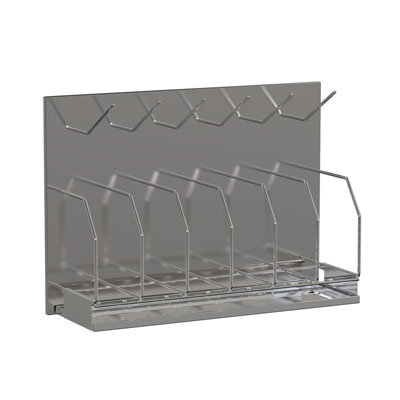 6 Bedpan and 6 bottle rack with drip tray